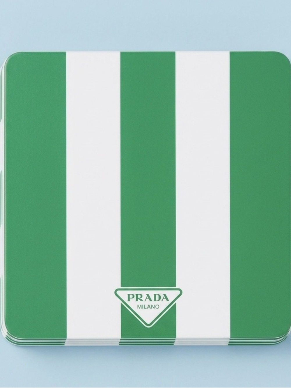 Prada Tropico Green and White Striped Set of 4 Coasters
